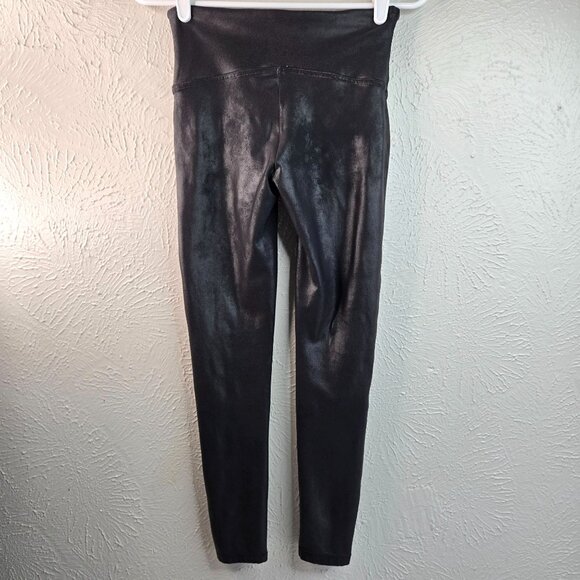 Spanx Leggings Medium Black Stretchy Skinny Athletic Workout Pull On Pants - Picture 4 of 10